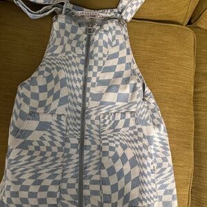 Denim Checkered Dress for Juniors